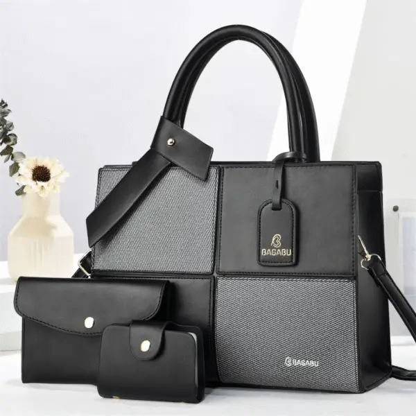 Luxury Black rectangle shaped– 3 Pcs Stylish Tote Bag BB1019