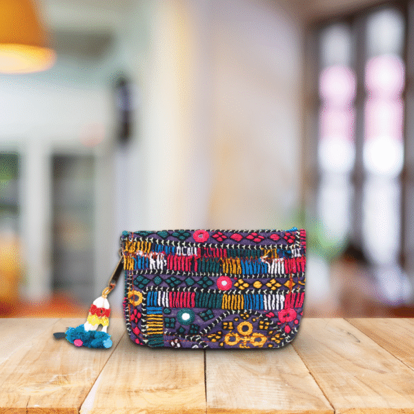Handcrafted Multicolour Embroidered Small Clutch for Women BH1021