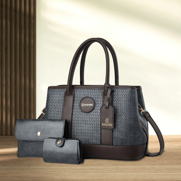 Gray Vegan textured handbag BB1035