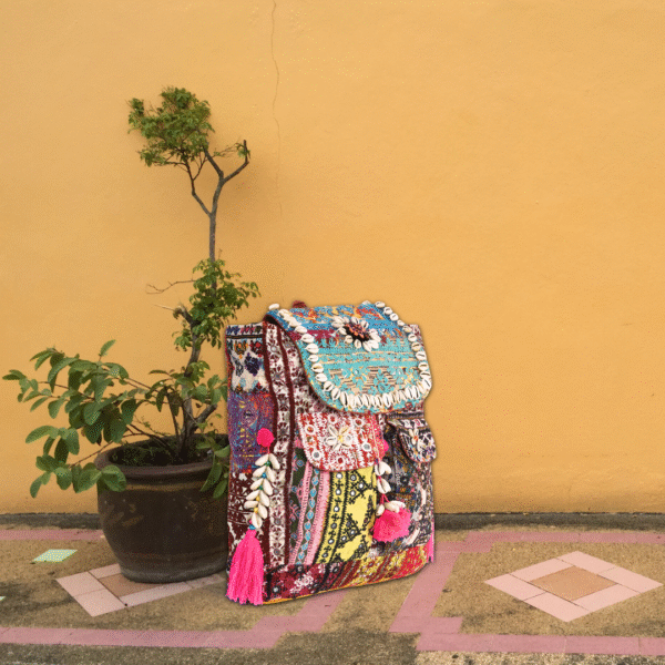 Large Handcrafted Bohemian Embroidered Backpack for Women BH1002